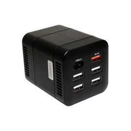 Meltec SIV-100 USB & Outlet Inverter, Quiet Type, AC: 1 port/100 W, USB-A: 4 ports/total 4.8 A, USB-C 1 port (PB compatible up to 18 W), USB-QC: 1 port (maximum 18 W), B/T Check Function