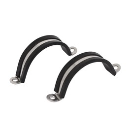 sourcingmap 45mm EPDM Rubber Lined U Shaped Saddle Clamp Tube Pipe Clips 5 Pcs
