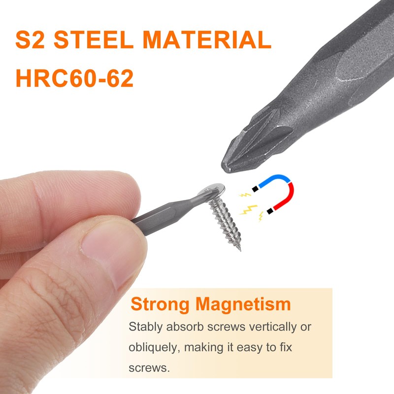 sourcing map 10pcs PZ0 Screwdriver Bit 5/32" Hex Shank 28mm