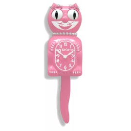 California Clock Co. NEW PINK SATIN LADY KIT-CAT -   MADE IN THE USA  (WITH FREE BATTERIES) LBC-53