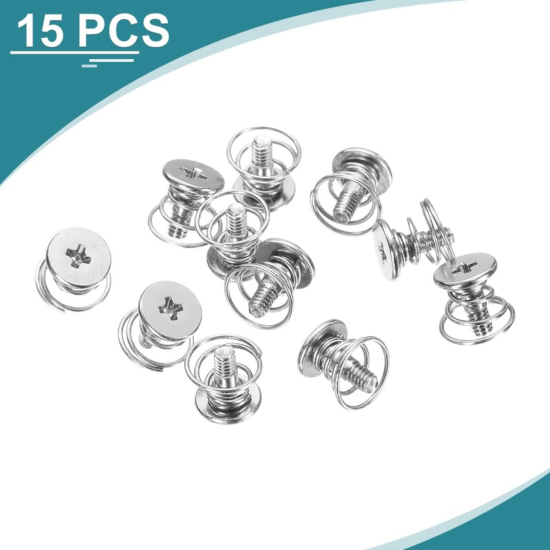 sourcing map GPU Spring Screws, 15pcs M2x6mm 5.5mm Spring OD