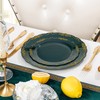 DaYammi 150Pcs Green Plastic Plates with Gold Rim, Green Disposable