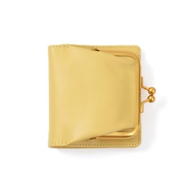 Cockatoo Womens Wallet, Nappa Leather Bifold Small Ladies Purse with Kiss-Lock Coin Pocket and ID Window (Sallow)