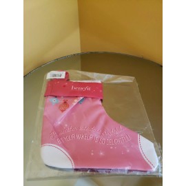 Benefit Cosmetics Holiday Christmas Pink Mini Stocking w/ hanging string Cute!