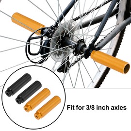 X AUTOHAUX 2 Pair 100x28mm Universal Aluminum Alloy Axle Rear Foot Pegs Footrests for BMX MTB Bike Bicycle Fit 3/8 Inch Black and Gold Tone