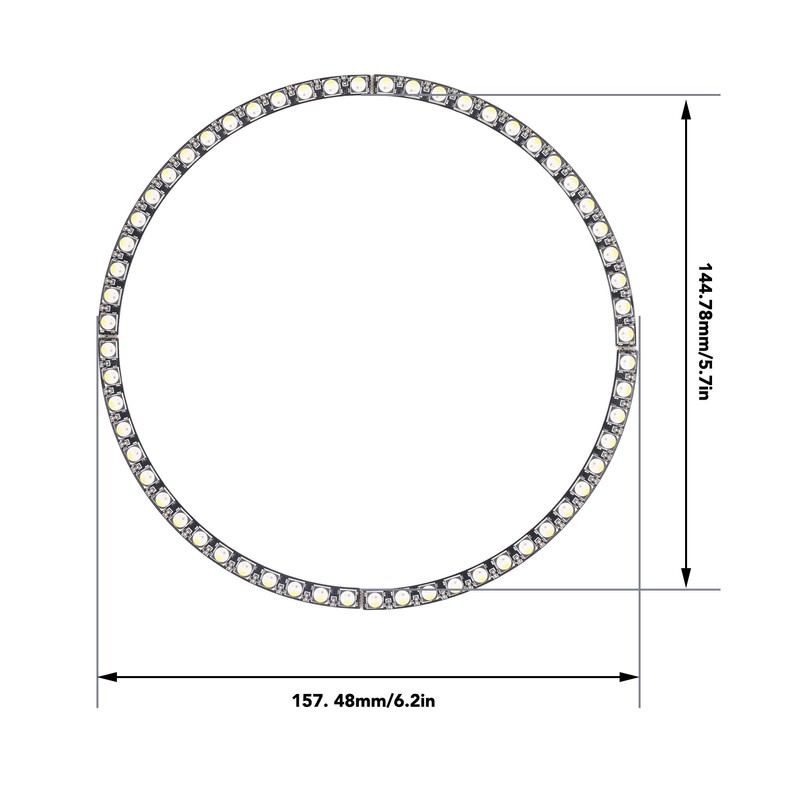 60 Bits LED Ring Light Full Color Individually Addressable SK6812