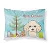 Caroline's Treasures BB1630PILLOWCASE Christmas Tree and Buff Poodle Fabric Standard
