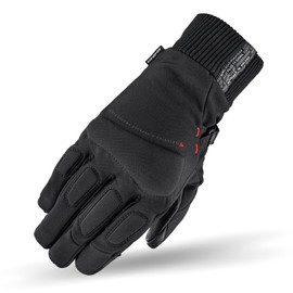 SHIMA OSLO Wind Men Motorcycle Gloves - All Year Round Touchscreen Gloves with Ankle Protector, Wrist and Finger Impact Absorber, Visor Wiper (Black, L)
