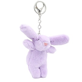 Miokkley Cute Bunny Plush Keychain for Backpack, 3.5" Inch Mini Rabbit Keychain Purse Charm Pendant Gift for Women (Purple)