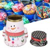 Christmas Candy Iron Box Roly Poly Design Santa Claus Snowman