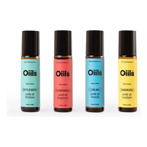 Oills Kit De 4 Aceites Escenciales De Aromaterapia Oiils, Roll-on