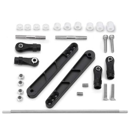 RCLions Alloy Metal Rear Sway Bar Anti-roll Set for 1/10th Rock Crawler Car Axial Wraith RR10/90048/90053,Yeti 90025 (Black)