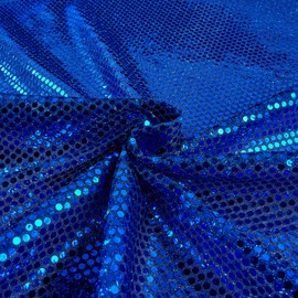 Vogue Group 0554017 Iridescent Sequin Dot Mesh Royal Blue Fabric by the Yard