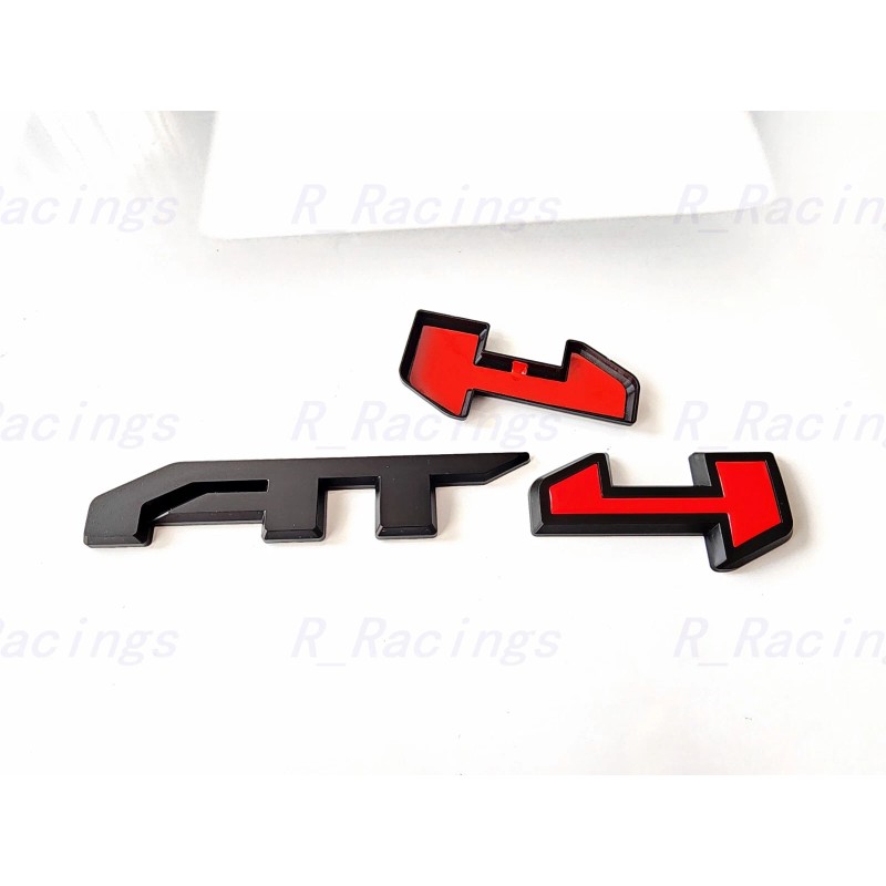 Auto Front Grill Matte Black Red AT4 OVERLAY Emblem 2023+