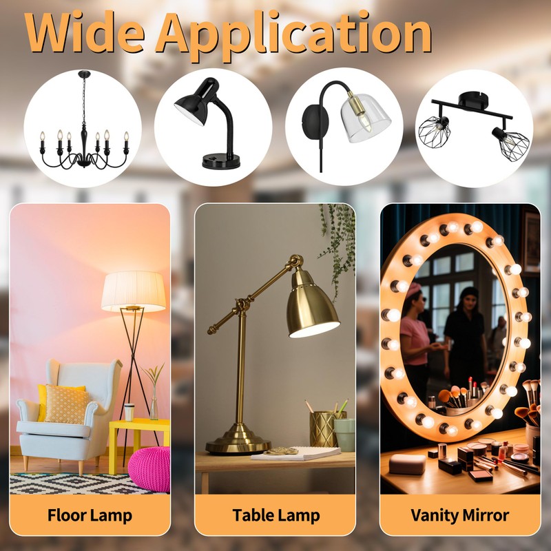 runquiz G16.5 Led Bulb, Small Round Edison Light Bulbs, E26