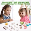Wooden Brain Teaser Puzzles - Metal Unlock Interlock Game, IQ