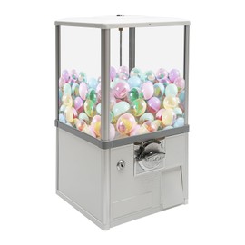 Gdrasuya10 Vending Machine, Gumball Dispenser Machine Huge Load Capacity Gumball Bank High Security Toy Vending Machine for 1.77-1.97in Gumballs/Toys, 25 Cents Coin (White)