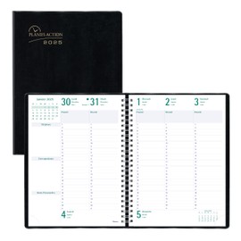 Blueline® 2025 Timanager® Planifi-Action® Weekly/Monthly Planner, Appointment Book, 13 Months, December to December, Twin-Wire Binding, 10.25" x 7.625", Black, French (C5900.81F-25)