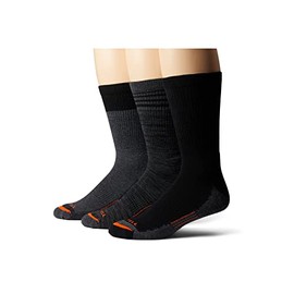 Merrell Unisex-Adult's Men's and Women's Merino Wool Work Socks-3 Pair Pack-Arch Support, Crew-Charcoal, Medium-Large