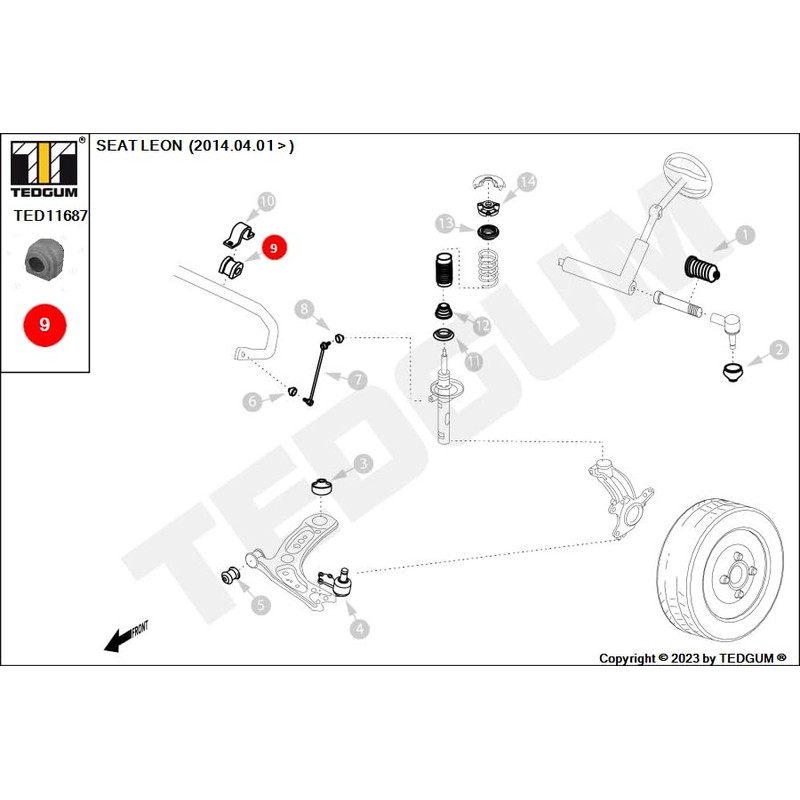 TEDGUM TED11687 FRONT STABILIZER BUSHING (INNER)