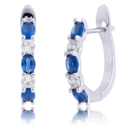 925 Sterling Silver Ruby Hoop Earrings for Women | CZ Oval Red Birthstone Hoop Earrings for Women | Hypoallergenic 20MM July Birthstone Earrings by MAX + STONE