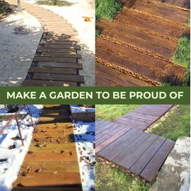 BETONEX Big DIY Precast Concrete Molds 2 pcs Wooden Pavers Cement Paver Mold - Pathmaker ii Mold Hormigon Molde - Paving Stone Molds for Concrete - DIY Stepping Stone Forms