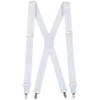 HOLD'EM Suspender Men X-Back Clip on Leather Crosspatch-White (Tall 54")