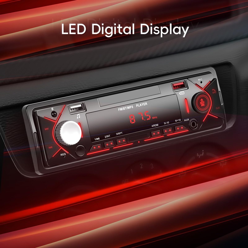 NHOPEEW 1 DIN Car Radio with Bluetooth - 1 DIN