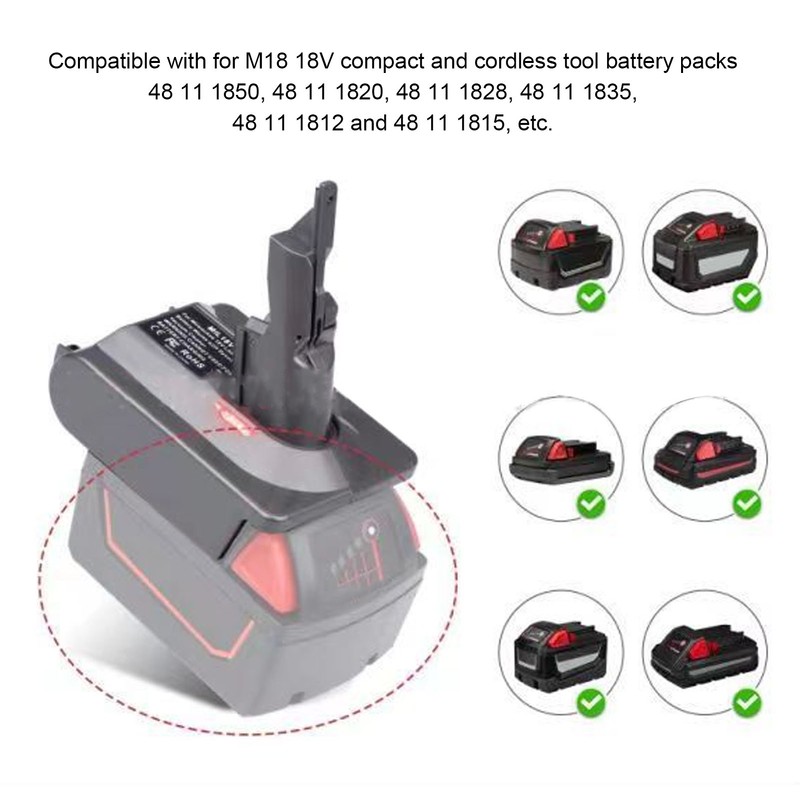 Lithium Battery to Vacuum Cleaner Adapter for M18 18V to