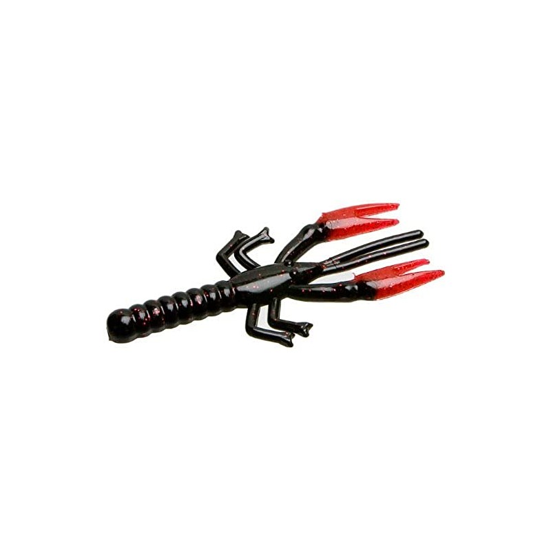 Zoom Bait Lil' Critter Craw Bait-Pack of 12 (Black Red/Red