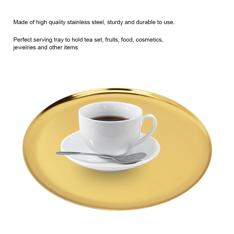 Stainless Steel Serving Tray Plate for Tea Set Fruits Candies