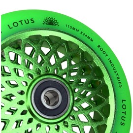 Root Industries Lotus Stunt Scooter Wheel 110 mm + Fantic26 Sticker (Radiant Green/PU Green)