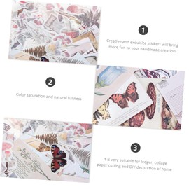 LALAFINA 600pcs Retro Plant Stickers for Scrapbooking Floral Decorative Stickers for Crafts Vintage Aesthetic Journal Supplies Transparent Eucalyptus and Flower Designs for Calendars and