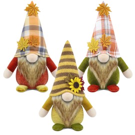 Gehydy Decorative Autumn Gnome Figures, Set of 3, Autumn Decoration Gnome Decoration, Autumn Accessories for Home, Kitchen
