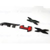 Auto 3PCS Side Doors Rear Gloss Black Red AT4X OVERLAY