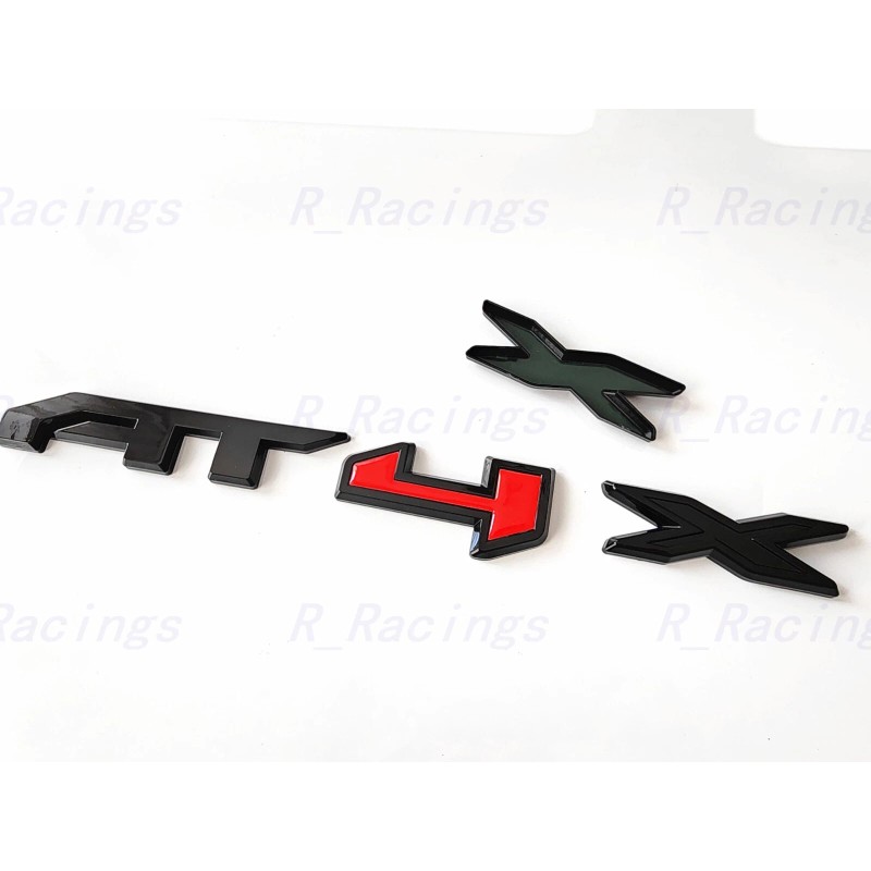 Auto 3PCS Side Doors Rear Gloss Black Red AT4X OVERLAY