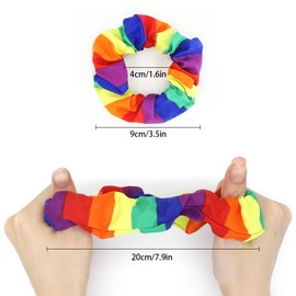 ALLY-MAGIC Rainbow Hair Scrunchies, 2PCS Pride Hair Accessories Tie Dye Scrunchies, Rainbow Flag Elastic Bands for LGBTQ Gay Pride Month Party Supplies Y9CHFQ2