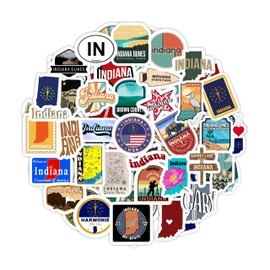 BulbaCraft Indiana Sticker for Water Bottle and Laptop - State Souvenirs, Decorations & Gifts, Waterproof Vinyl Decals, Gifts for Women & Men