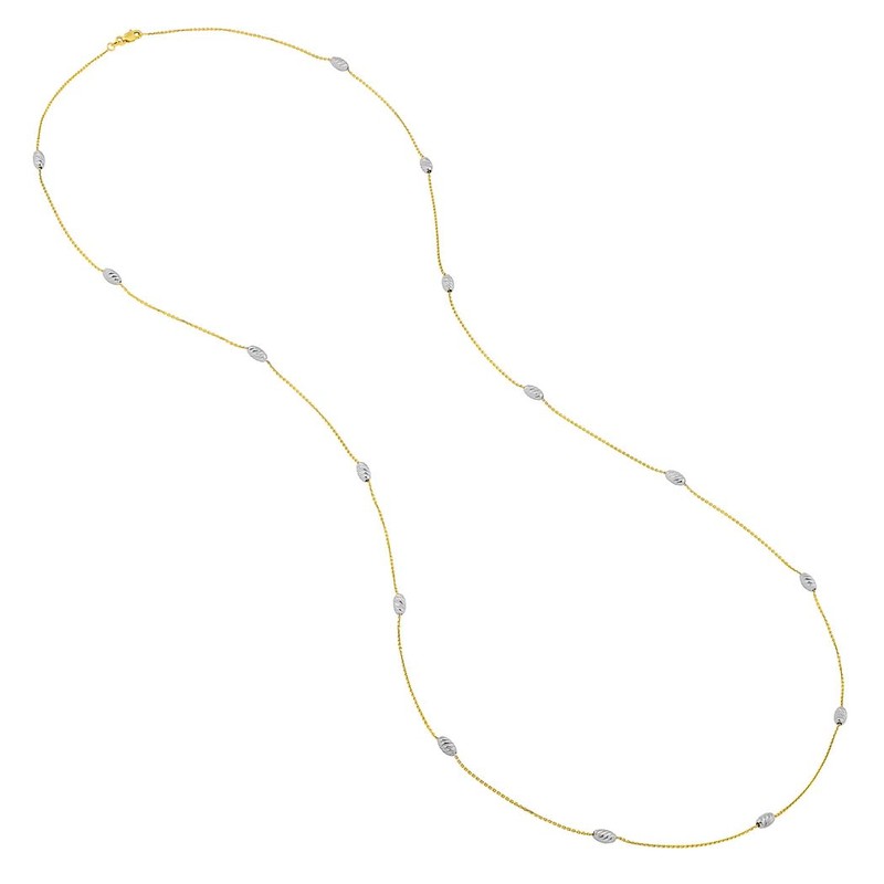 JewelryWeb 925 Sterling Silver Yellow and Long And Lovely White