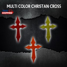 Dragon CHRISTIAN CROSS iron-on PATCH embroidered MULTI COLOR 3 PICE SET JESUS BIKER