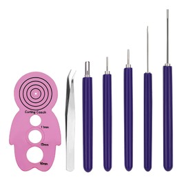 SAVITA 7 Pcs Paper Flower Tools, Quilling Slotted Tools Including a Curling Coach and a Pairs of Tweezers for Rolling Paper Flowers, Crafts, DIY, Beginners, Advanced Quillers