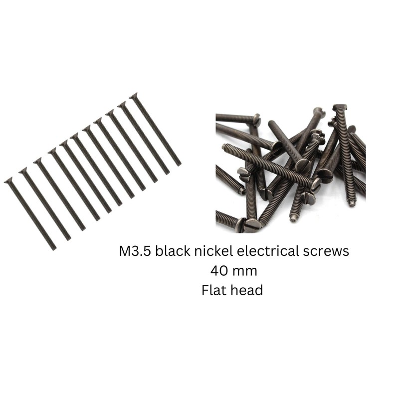 Pack of 10 Electrical Screws 40mm Black Nickel M3.5 Long