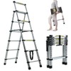Qimu 5+6 Step(5.6ft + 6.6ft) Telescoping Ladder Aluminum Extension Step