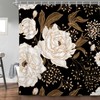 ChloropLastid Black Gold Floral Shower Curtain Black Flowers Shower Curtain