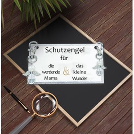 MKISHINE Guardian Angel Keyring Gift for the Expecting Mum and the Little Miracle - Lucky Charm Pregnancy Baby On the Go Baby Shower, transparent