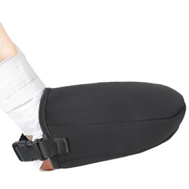 Protective Foot Cast Sock Covers Breathable Anti-Slip Cast Sock Toe Cover Adjustable Plaster Splint Fixed Protector with Elastic Band Buckle Design for Men Women Leg Foot Ankle Post-Op Care(1Pcs, Black)