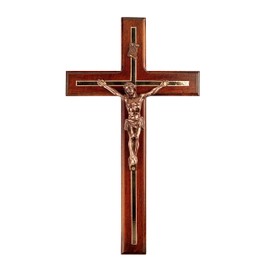 Woodvio - Handmade wooden wall cross, traditional Catholic crucifix