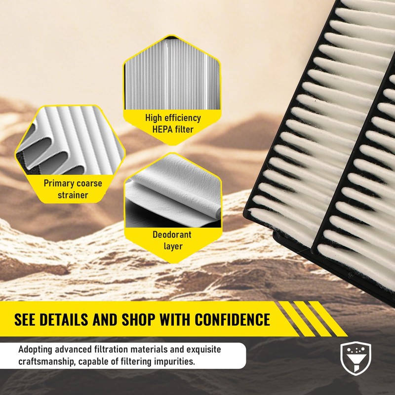 Fraxle 2PCS Engine Air Filter Replacement CA6900 for 2008-2015 Rogue,