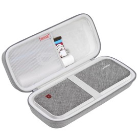 BOVKE Carrying Case Compatible with MUNBYN Portable Printer Wireless for Travel ITP01 Mobile Inkless Printer/for JADENS Wireless Portable Printer, Mesh Pocket for Thermal Papers, Cables, Grey