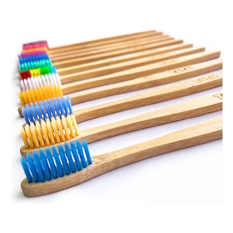 Tiktik Cepillo De Dientes Bambu Ecologico Adulto 30pz Biodegradable Color
